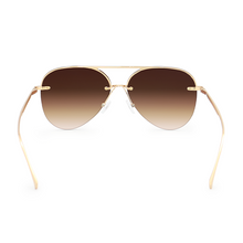 Load image into Gallery viewer, Smaller Megan 2 - Faded Brown Metal Aviator Sunglasses