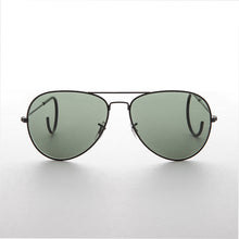 Load image into Gallery viewer, Vintage Aviator Sunglass with Cable Wrap Temple and Glass Lens - Vapor