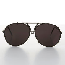 Load image into Gallery viewer, Vintage Rimless Aviator Sunglass Matte Black - Vossie