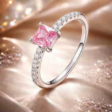 Load image into Gallery viewer, 925 Sterling Silver Ring Size 6.0 with Pavé Setting CZ and Platinum Plating