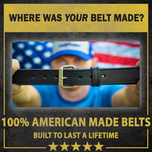 Load image into Gallery viewer, The Ultimate Steel Core Leather Gun Belt | Made in USA | 1 1/4" Steel Reinforced Heavy Duty Concealed Carry Belt | Full Grain Leather CCW Gun Belt For Men | 1.25 inch Gun Belts for Men