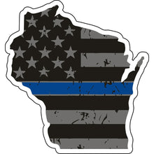 Load image into Gallery viewer, Distressed Thin Blue Line State Sticker - Choose Your State
