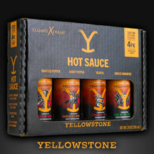 Load image into Gallery viewer, Yellowstone Hot Sauce Variety Pack 4 Bottles