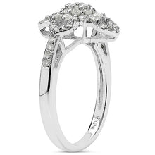 Load image into Gallery viewer, 0.63 Carat Genuine White Diamond & Yellow Diamond .925 Sterling Silver Ring