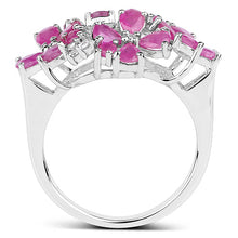 Load image into Gallery viewer, 3.51 Carat Genuine Ruby and White Zircon .925 Sterling Silver Ring