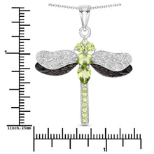Load image into Gallery viewer, 1.98 Carat Genuine Peridot and White Topaz .925 Sterling Silver Pendant