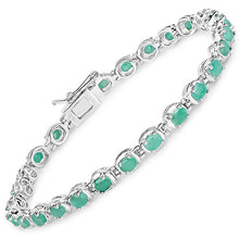 Load image into Gallery viewer, 3.78 Carat Genuine Emerald .925 Sterling Silver Bracelet
