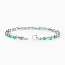 Load image into Gallery viewer, 3.08 Carat Genuine Emerald .925 Sterling Silver Bracelet
