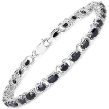 Load image into Gallery viewer, 7.41 Carat Genuine Black Sapphire .925 Sterling Silver Bracelet