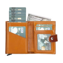 Load image into Gallery viewer, Palertag Zip Mechanical Leather Card Holder with AirTag Slot