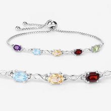 Load image into Gallery viewer, 2.24 Carat Genuine Multi Stone .925 Sterling Silver Bracelet