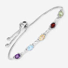 Load image into Gallery viewer, 2.24 Carat Genuine Multi Stone .925 Sterling Silver Bracelet