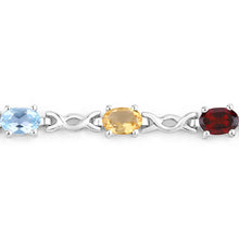 Load image into Gallery viewer, 2.24 Carat Genuine Multi Stone .925 Sterling Silver Bracelet