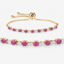 Load image into Gallery viewer, 2.01 Carat Genuine Ruby and White Diamond .925 Sterling Silver Bracelet