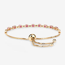 Load image into Gallery viewer, 2.01 Carat Genuine Ruby and White Diamond .925 Sterling Silver Bracelet