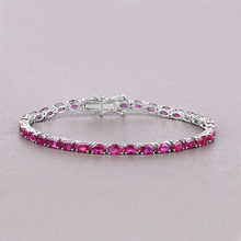 Load image into Gallery viewer, 9.18 Carat Genuine Ruby 10K White Gold Bracelet