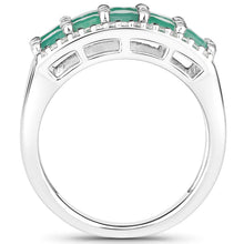 Load image into Gallery viewer, 1.85 Carat Genuine Emerald and White Topaz .925 Sterling Silver Ring