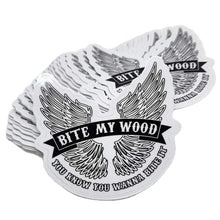 Load image into Gallery viewer, BiteMyWood Black and White Stickers 2 Choices of High Quality Pre Peelable