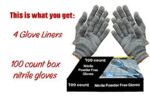 Load image into Gallery viewer, Nitrile or Latex Gloves with Knit Glove Liner