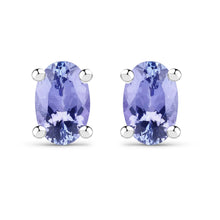 Load image into Gallery viewer, 0.88 Carat Genuine Tanzanite .925 Sterling Silver Earrings