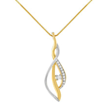 Load image into Gallery viewer, Espira 10K Two-Tone Gold Round Cut Diamond Cascade Pendant Necklace (1/10 cttw, J-K Color, I2-I3 Clarity)