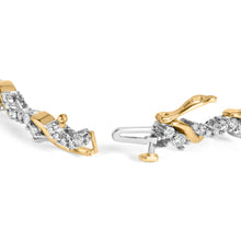 Load image into Gallery viewer, 10K Yellow and White Gold 2.00 Cttw Diamond "S" Link 7" Bracelet (H-I Color, I2-I3 Clarity)