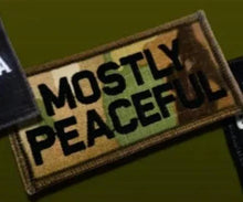 Load image into Gallery viewer, As Seen on Socials - Mostly Peaceful - 2x4 Patch - Multicam w/Black