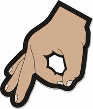 Load image into Gallery viewer, STICKER - Gotcha Circle Fingers - If you look you get hit! - 3"