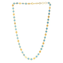 Load image into Gallery viewer, 14k Yellow Gold Turquoise Geometric Mirror Gem Chain Necklace (5.00 mm)