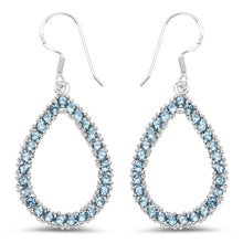 Load image into Gallery viewer, 4.32 Carat Genuine London Blue Topaz .925 Sterling Silver Earrings