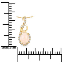 Load image into Gallery viewer, 0.56 Carat Genuine Ethiopian Opal and White Diamond 14K Yellow Gold Pendant