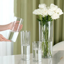Load image into Gallery viewer, DecorBites™ Clear Acrylic Cylinder Vase for Weddings