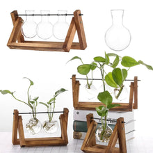 Load image into Gallery viewer, DecorBites™ Modern Wooden Frame Glass Vase Terrarium