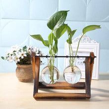Load image into Gallery viewer, DecorBites™ Modern Wooden Frame Glass Vase Terrarium