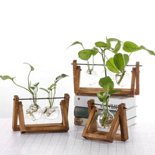 Load image into Gallery viewer, DecorBites™ Modern Wooden Frame Glass Vase Terrarium
