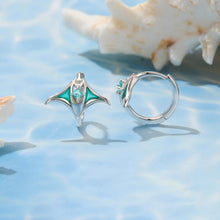 Load image into Gallery viewer, 925 Sterling Silver Earrings with Transparent Glass, Enamel, White Gold Plated, 1.3x1.5cm for Women