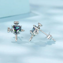 Load image into Gallery viewer, 925 Sterling Silver Earrings with Transparent Glass for Women