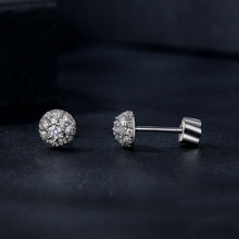 Load image into Gallery viewer, 925 Sterling Silver White Gold Plated Moissanite Earrings Size 10mm for Women