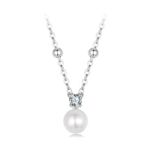Load image into Gallery viewer, 925 Sterling Silver Moissanite and Freshwater Pearl Necklace 40+5cm for Women