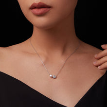 Load image into Gallery viewer, 925 Sterling Silver Moissanite & Freshwater Pearl White Gold Necklace 45cm for Women