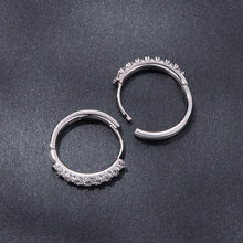 Load image into Gallery viewer, 925 Sterling Silver Moissanite 0.03ct White Gold Plated Earrings 1.6cm for Women