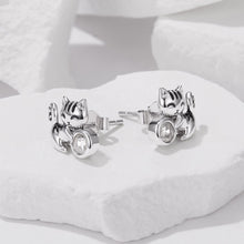 Load image into Gallery viewer, 925 Sterling Silver Brass White Gold Plated Earrings with CZ for Women