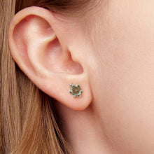 Load image into Gallery viewer, 925 Sterling Silver Earrings with Transparent Glass and Oxidized Finish for Women