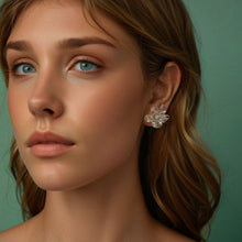 Load image into Gallery viewer, 925 Sterling Silver Earrings with Pavé Setting CZ and Resin, 2.5x2.1cm for Women