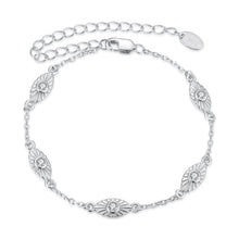 Load image into Gallery viewer, 925 Sterling Silver White Gold Plated Bracelet with CZ Pendants for Women