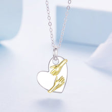 Load image into Gallery viewer, 925 Sterling Silver + Plated White Gold + Plated Gold 1.8*1.2cm Necklace for Women