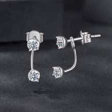 Load image into Gallery viewer, 925 Sterling Silver White Gold Plated Moissanite Earrings 0.1 Carat for Women