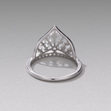 Load image into Gallery viewer, 925 Sterling Silver White Gold Plated Ring with Pavé Setting CZ Size 6 for Women