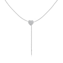 Load image into Gallery viewer, 925 Sterling Silver Adjustable Necklace with CZ Pendant for Women