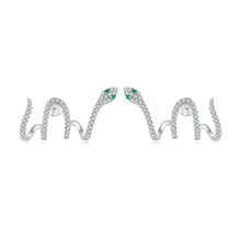 Load image into Gallery viewer, 925 Sterling Silver Earrings with Plated Platinum and Pavé Setting CZ, 1.5x2.2cm for Women